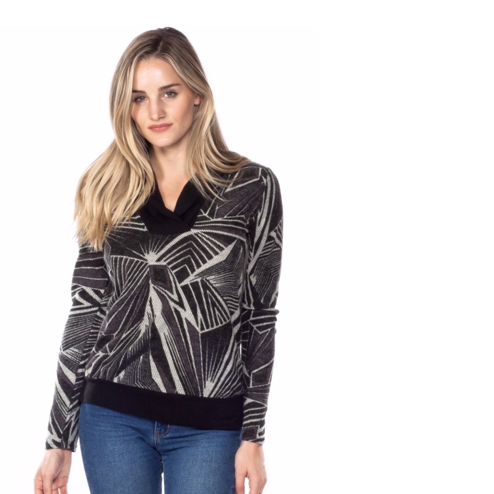 Grey and white sweater